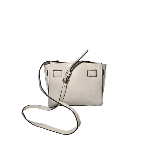 Michael Kors Crossbody Bag Womens White Leather Lock Adjustable Strap Purse Gold - Picture 3 of 9